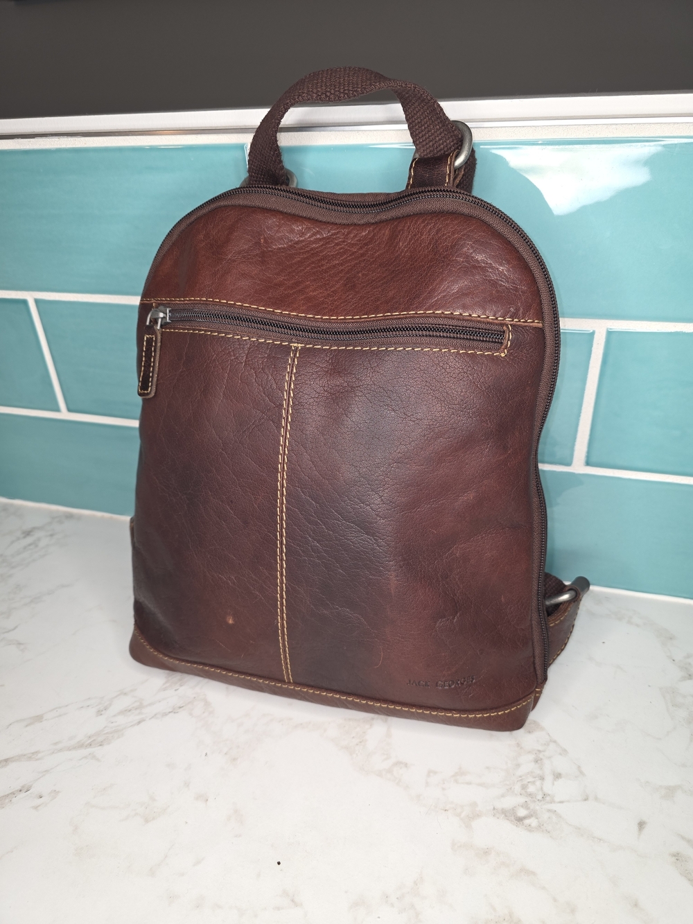 Jack George  Voyager Leather Backpack with